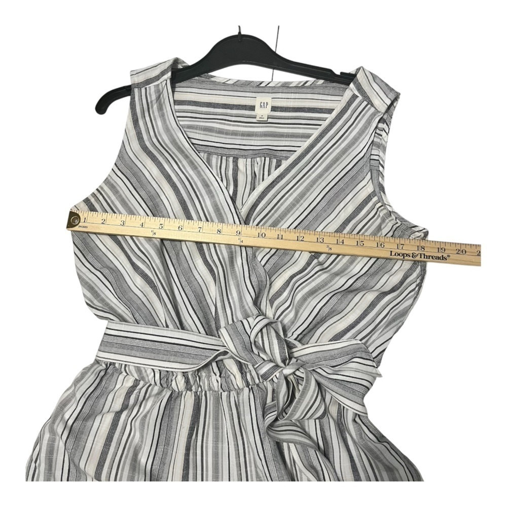 GAP Striped Wrap Jumpsuit - Charcoal and White - Picture 5 of 8